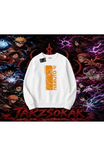 Tarzsokak Naruto Uzumaki Premium Anime Oversize Unisex Crew Neck Sweatshirt W...