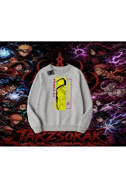 Tarzsokak Naruto Uzumaki Premium Anime Oversize Unisex Crew Neck Sweatshirt W...