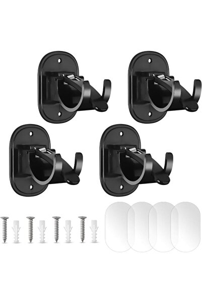 Yelajoy 4PCS Self-Adhesive Curtain Rod Holders No Drill, Strong Transparent P...