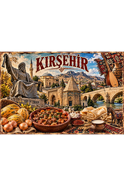 Lucena Placă metalică decorativă retro cu tematică Kırşehir – Placă decorativ...