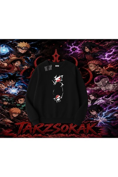 Tarzsokak Itachi Uchiha Naruto Anime Character Oversize Unisex Crew Neck Swea...