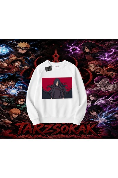 Tarzsokak Madara Uchiha Naruto Anime Character Oversize Unisex Crew Neck Swea...