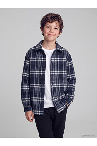 LC Waikiki Quality Parts from Çelebi Store Checked Embroidered Boy's Shirt Ja...