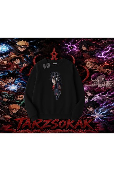 Tarzsokak Madara Uchiha Naruto Anime Character Oversize Unisex Crew Neck Swea...