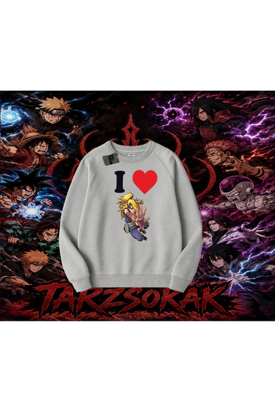 Tarzsokak Deidara Naruto Anime Character Oversize Unisex Crew Neck Sweatshirt...