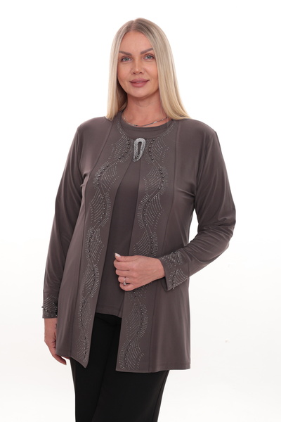 TRENDSE Anne içli-dışlı Takım Taşlı, Abiye Ceket ve tişört Takım