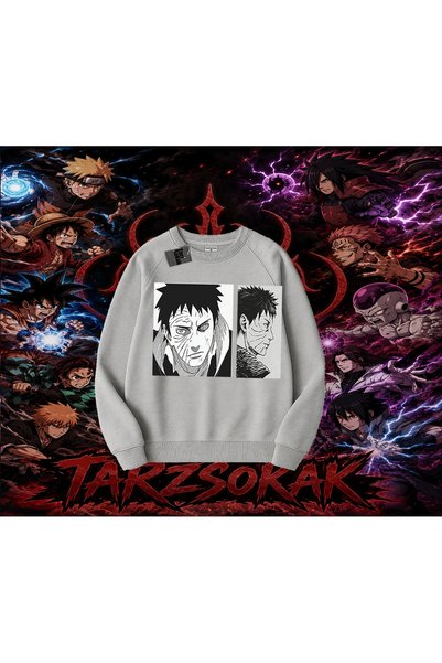 Tarzsokak سويت شيرت Obito uchiha Naruto Anime Character كبير الحجم للجنسين بر...