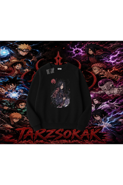 Tarzsokak Madara Uchiha Naruto Anime Character Oversize Unisex Crew Neck Swea...