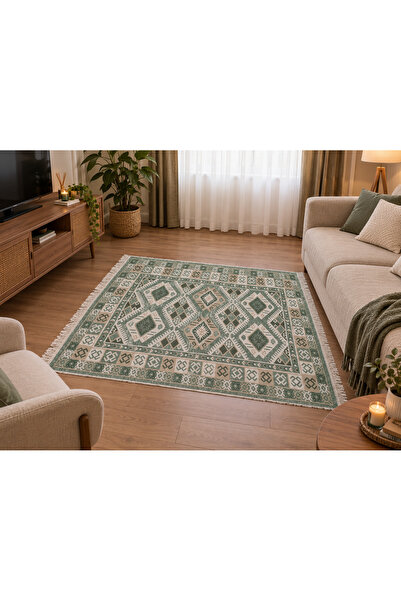 Gold Kalite,Modern Özel Tasarım, Çift Taraflı Saçaklı Dokuma Kilim, Paspas, Yolluk, Makinede Yıkanabilir| salon, yatak odası, mutfak, banyo