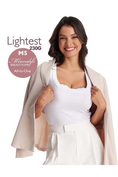 Momcozy - M5 Single Wearable Breast Pump - Maroon