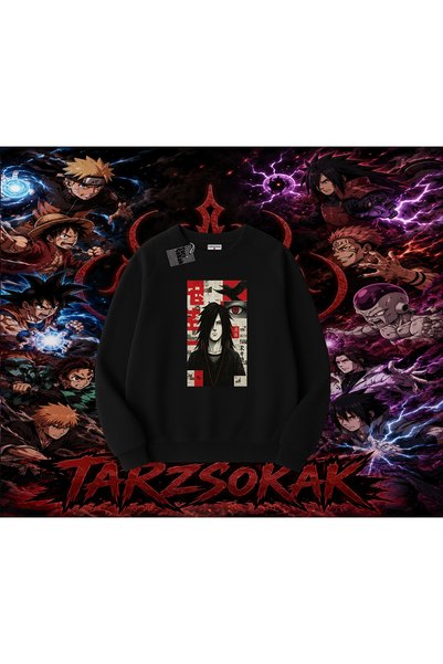 Tarzsokak Madara Uchiha Naruto Anime Character Oversize Unisex Crew Neck Swea...