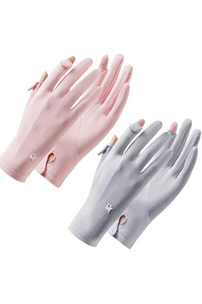 KASTWAVE 2 PCS Summer Sunblock Gloves for Women - UV Protection Non-Slip Touc...