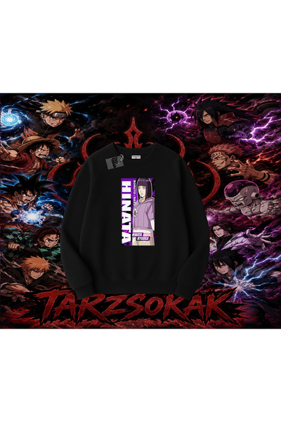 Tarzsokak Hinata Hyuga Naruto Anime Character Oversize Unisex Crew Neck Sweat...