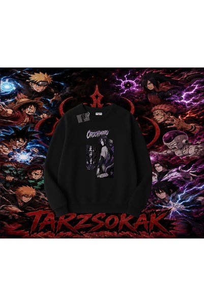 Tarzsokak Orochimaru Naruto Anime Character Oversize Unisex Crew Neck Sweatsh...