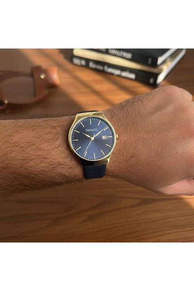 Ferrucci Fc.13259Th.02 Navy Blue Leather Men's Wristwatch