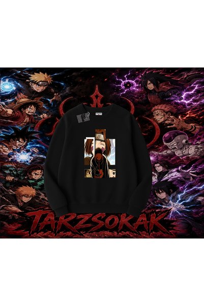 Tarzsokak Obito Uchiha Naruto Anime Character Oversize Unisex Crew Neck Sweat...