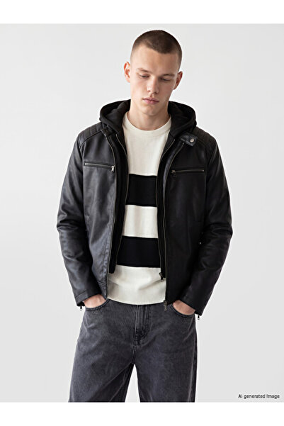 LC Waikiki Quality Pieces from Çelebi Store: Men's Leather-Look Coat with Nar...