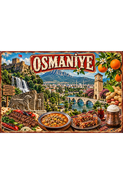 Lucena Osmaniye Retro Metal Painting – Διακοσμητική πινακίδα με θέμα την τοπι...