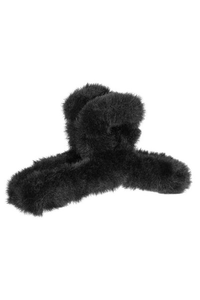 CATIANO Clama Par cu Blana Artificiala Neagra pentru Femei 12cm