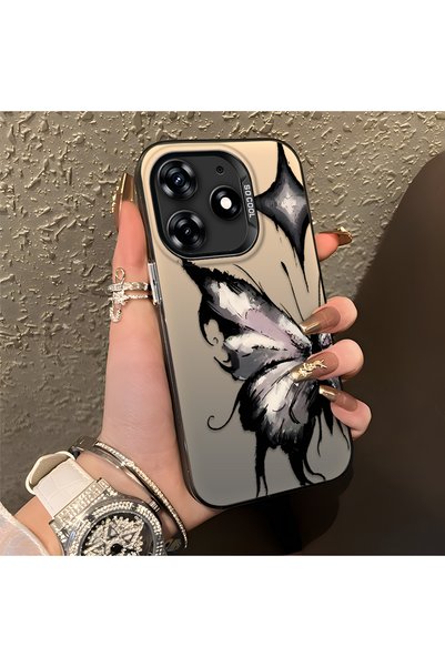 CHICASELUX Tecno Spark 10 Pro Compatible Cool Ink Pink White Butterfly Star S...