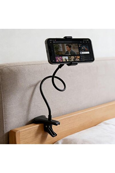 Generic Flexible Long Arm Bed Mobile Phone Holder, 360° Rotating Gooseneck St...