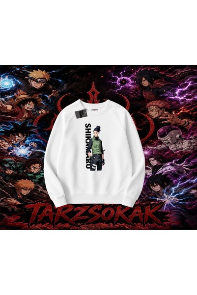 Tarzsokak Shikamaru Nara Naruto Anime Character Oversize Unisex Crew Neck Swe...