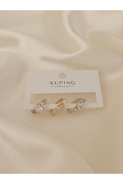 Zivazer Store أقراط نسائية من xuping بثلاثة أحجار كريمة