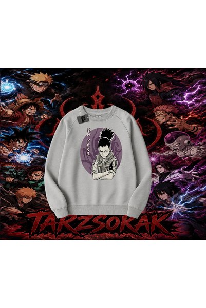 Tarzsokak Shikamaru Nara Naruto Anime Character Oversize Unisex Crew Neck Swe...