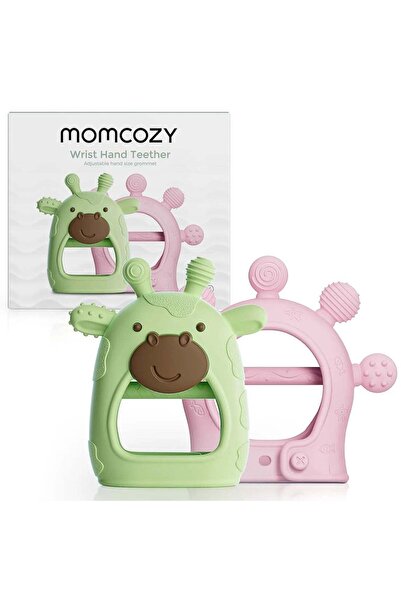 Momcozy - Baby Teether Toys, 0-12m, Green and Pink, 2pcs