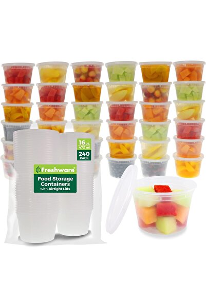 Generic Freshware Food Storage Containers [36 Set] 16 oz Plastic Deli Contain...