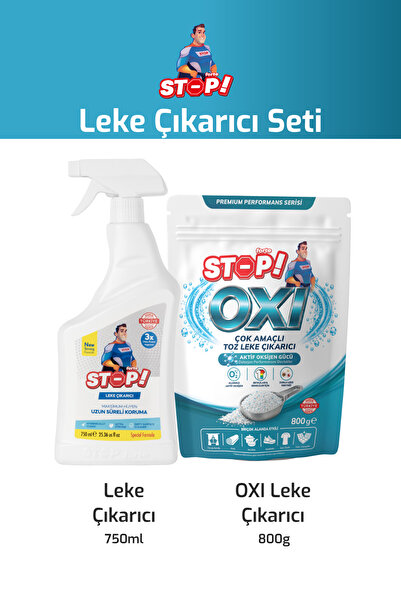 STOP Forte OXI Toz Leke Çıkarıcı 800 gr + Leke Çıkarıcı Sprey 750 ml