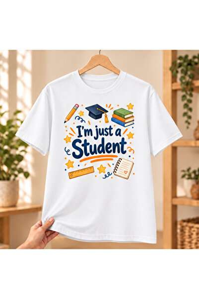 Mor Mürekkep Bela majica sa štampom za studente - Poklon za muškarce studente