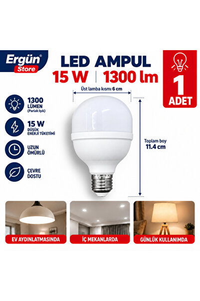 Ergün Store Torch Led Ampul E27 15w 1300lm 1 Adet Beyaz
