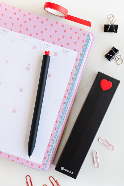 PAPERORA Kaco x FIRST Heart 0.5 mm Roller Kalem Seti – 2 Adet Refill ile (Siy...