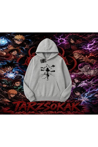 Tarzsokak Itachi Uchiha Naruto Anime Character Oversize Unisex Hooded Sweatsh...