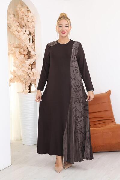 Siyezen Plus Size Pleated Modal Fabric Dress