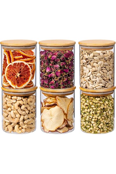 Generic HOME ZONE Pack of 9 - Clear Round Glass Food Storage Container with S...