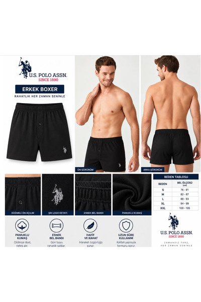 U.S. Polo Assn. Men'S, 100% Cotton, Single Pack (Boxed) Boxer Shorts