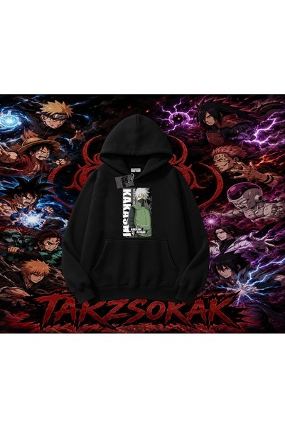 Tarzsokak Kakashi Hatake Naruto Anime Character Oversize Unisex Hooded Sweats...