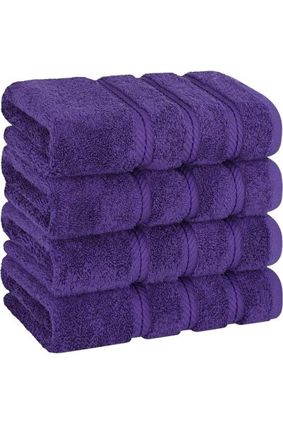 American Soft Linen مناشف يد، طقم مناشف يد من 4 قطع، مناشف يد من القطن التركي...