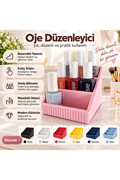 MYE TEKNOLOJİ منظم طلاء الأظافر المتدرج - منظم مستحضرات التجميل ومستلزمات الم...