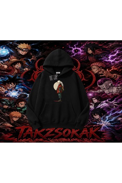Tarzsokak Jiraiya Naruto Anime Character Oversize Unisex Hooded Sweatshirt White