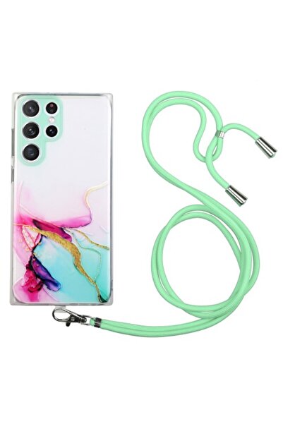 OEM Θήκη TPU Σιλικόνης με Κορδόνι Λαιμού, Μαρμάρινο Σχέδιο για Samsung Galaxy...