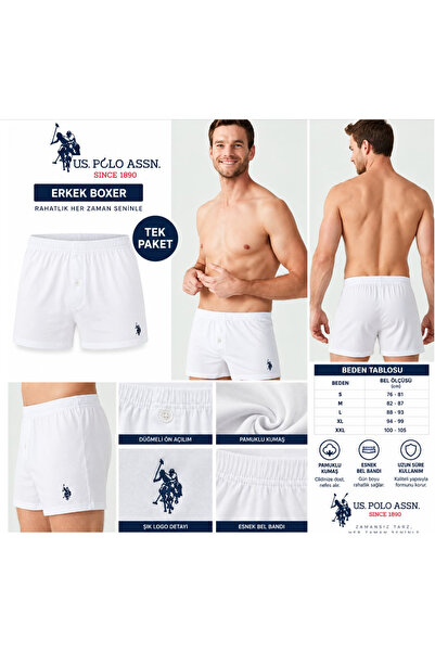U.S. Polo Assn. Men'S, 100% Cotton, Single Pack (Boxed) Boxer Shorts