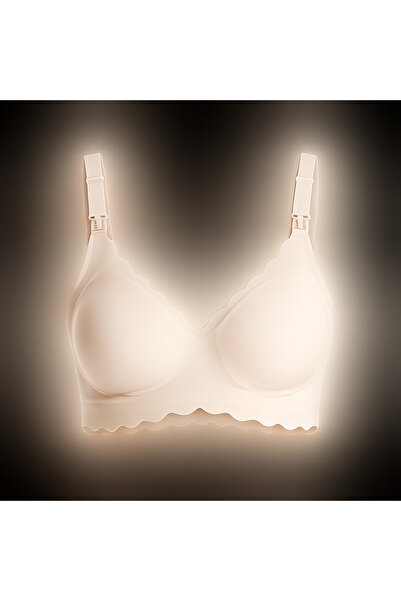 Momcozy - Seamless Support Floral Nursing Bra Cream - XL