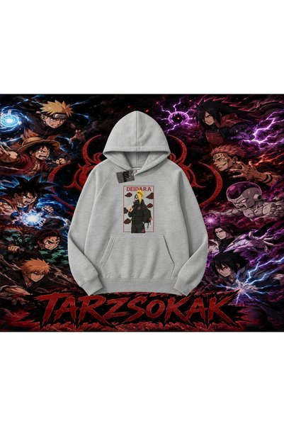 Tarzsokak Deidara Naruto Anime Character Oversize Unisex Hooded Sweatshirt White