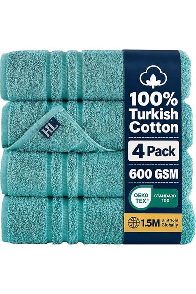 Hammam Linen مناشف يد بيضاء 4 قطع - 16 × 30 سم، قطن تركي عالي الجودة، ناعمة و...