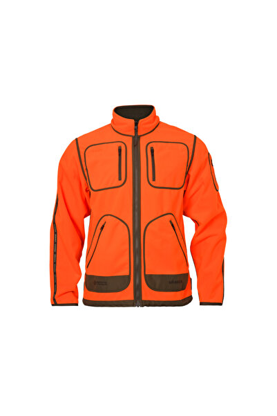 Harkila Kamko Blaze Rev. Fleece Jacket, Bright Orange/Willow Green - For Hunt...