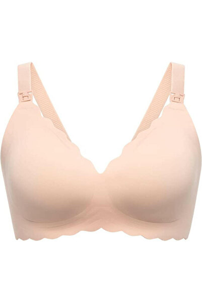 Momcozy - Seamless Support Floral Nursing Bra, Oyster Pink - XL