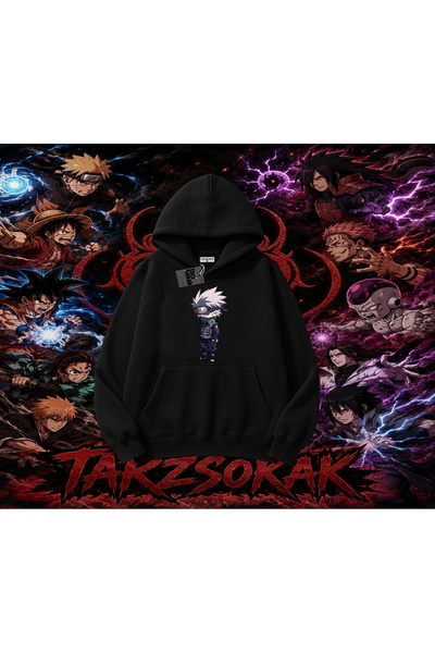 Tarzsokak Kakashi Hatake Naruto Anime Character Oversize Unisex Hooded Sweats...